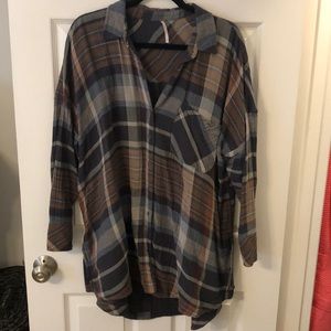 {Free People} Plaid Top